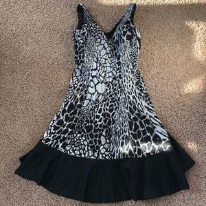 Nine West Animal Print V-neck Sleeveless Dress
